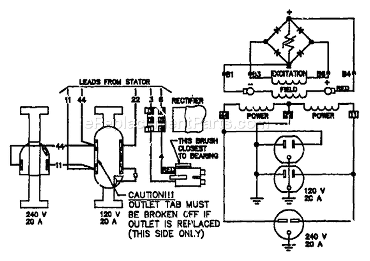Page D Diagram and Parts List for 8871-1  Briggs and Stratton Generator
